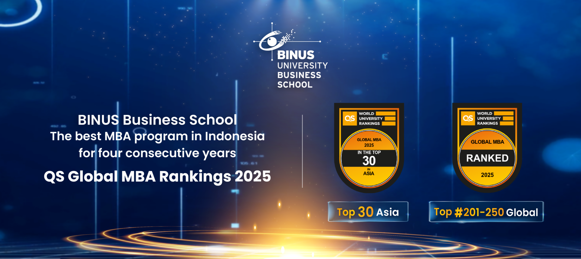 BINUS BUSINESS SCHOOL Retains Top National Ranking in QS Global MBA Rankings 2025