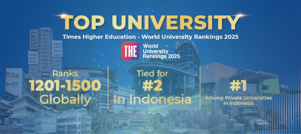 BINUS UNIVERSITY has Secured the Top Spot in THE World University Rankings 2025