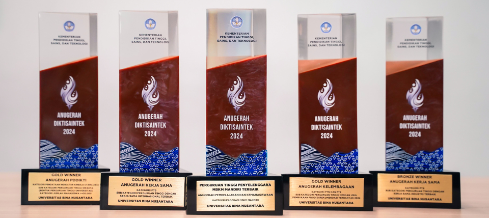 BINUS University Honored with Five Prestigious Awards at the 2024 Diktisaintek Awards